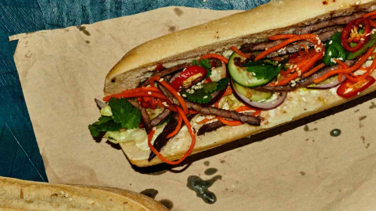 A banh mi from one of Sapa's food stalls
